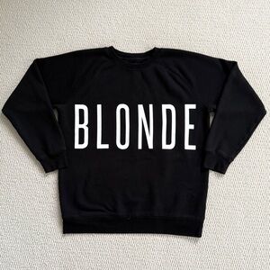 NEW Brunette The Label Black 'Blonde' Crew Neck Sweater